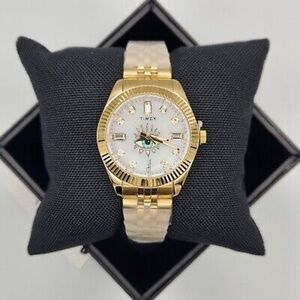 Timex x Jacquie Aiche Tribe Eye Mother of Pearl Dial 36mm gold tone watch